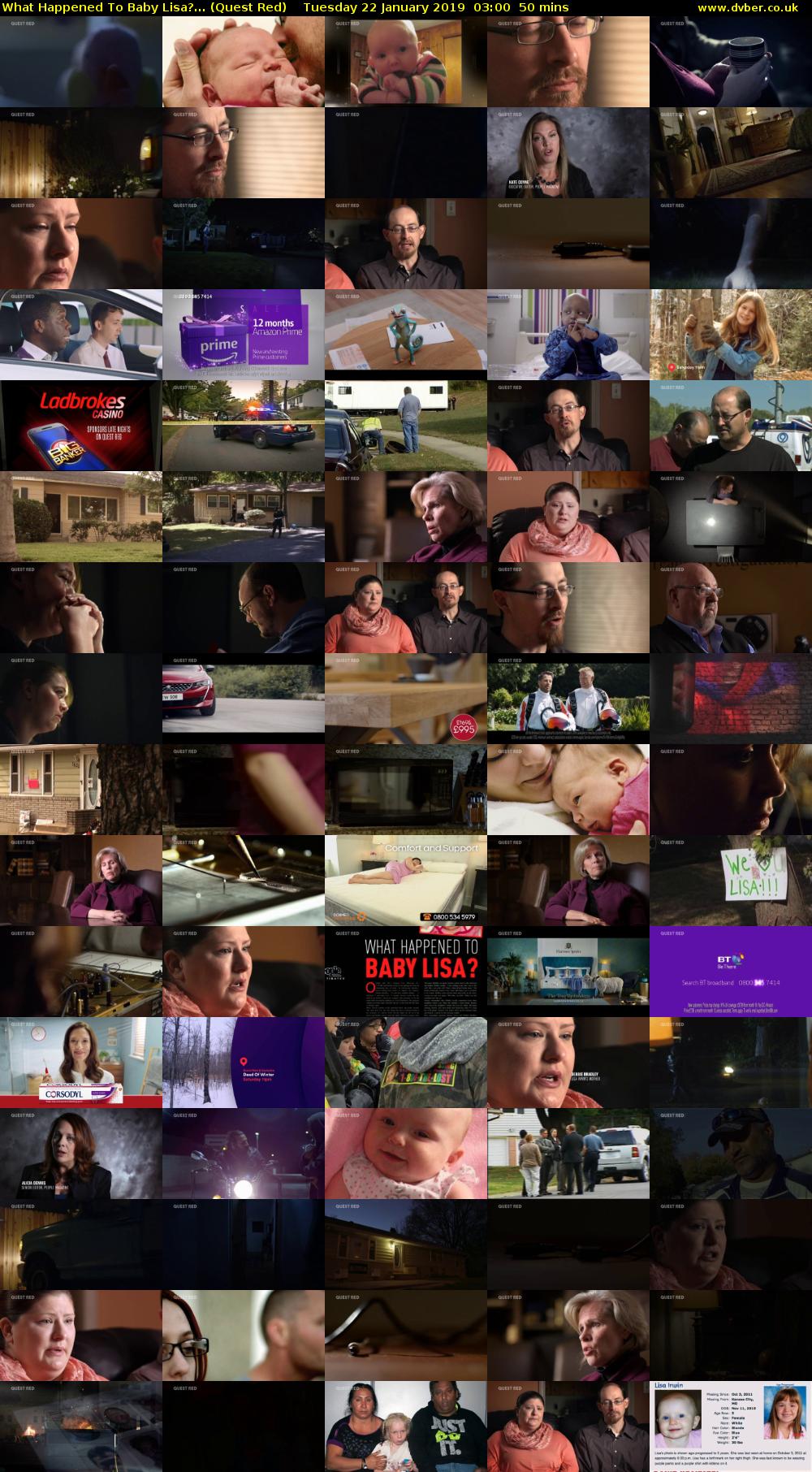 What Happened To Baby Lisa?... (Quest Red) Tuesday 22 January 2019 03:00 - 03:50