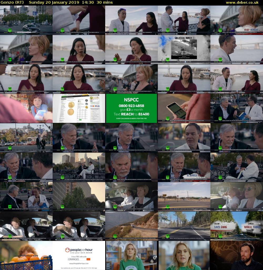 Gonzo (RT) Sunday 20 January 2019 14:30 - 15:00