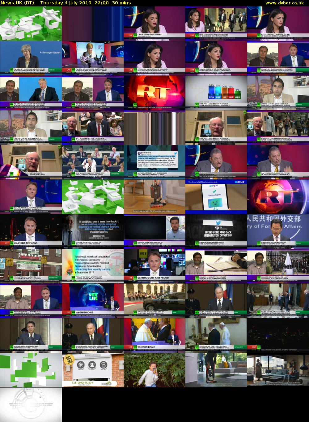 News UK (RT) Thursday 4 July 2019 22:00 - 22:30