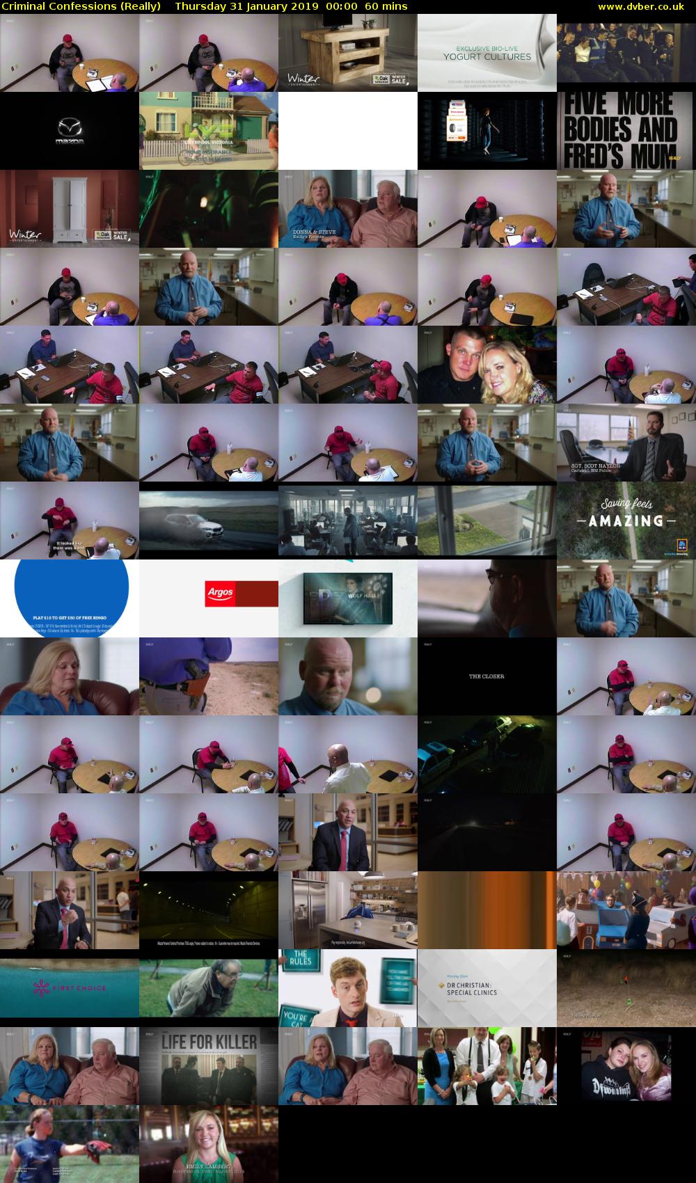 Criminal Confessions (Really) Thursday 31 January 2019 00:00 - 01:00