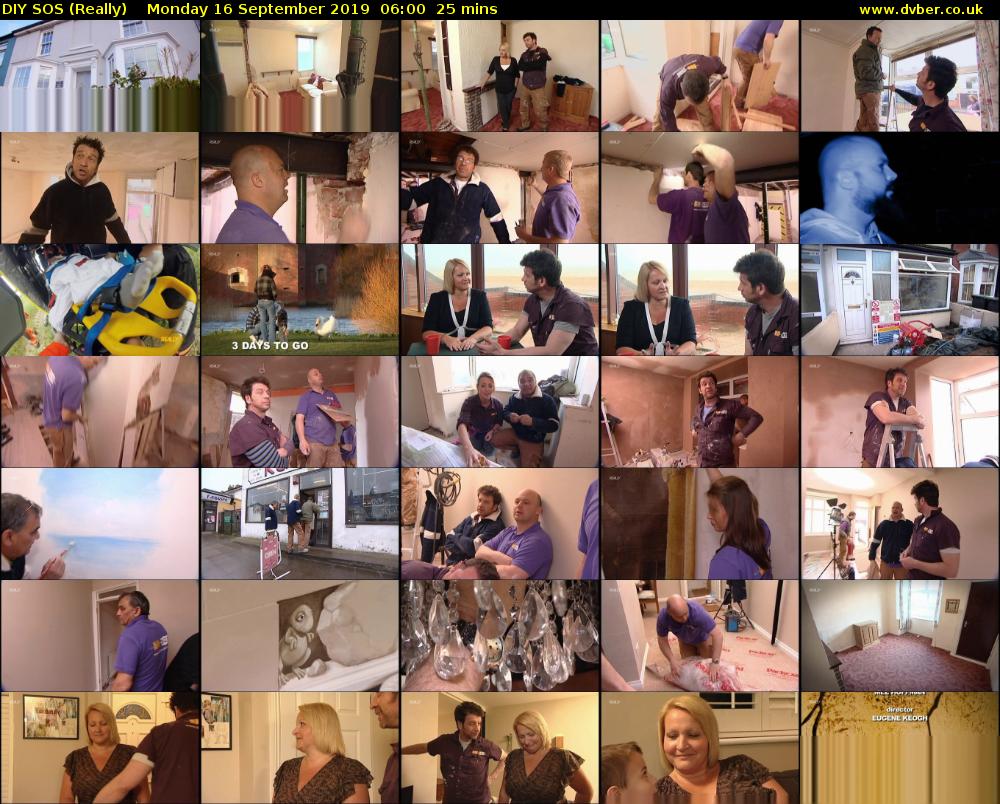 DIY SOS (Really) Monday 16 September 2019 06:00 - 06:25
