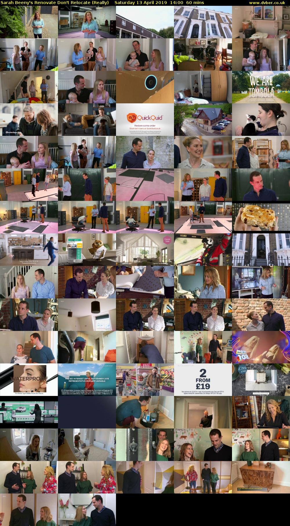 Sarah Beeny's Renovate Don't Relocate (Really) Saturday 13 April 2019 14:00 - 15:00