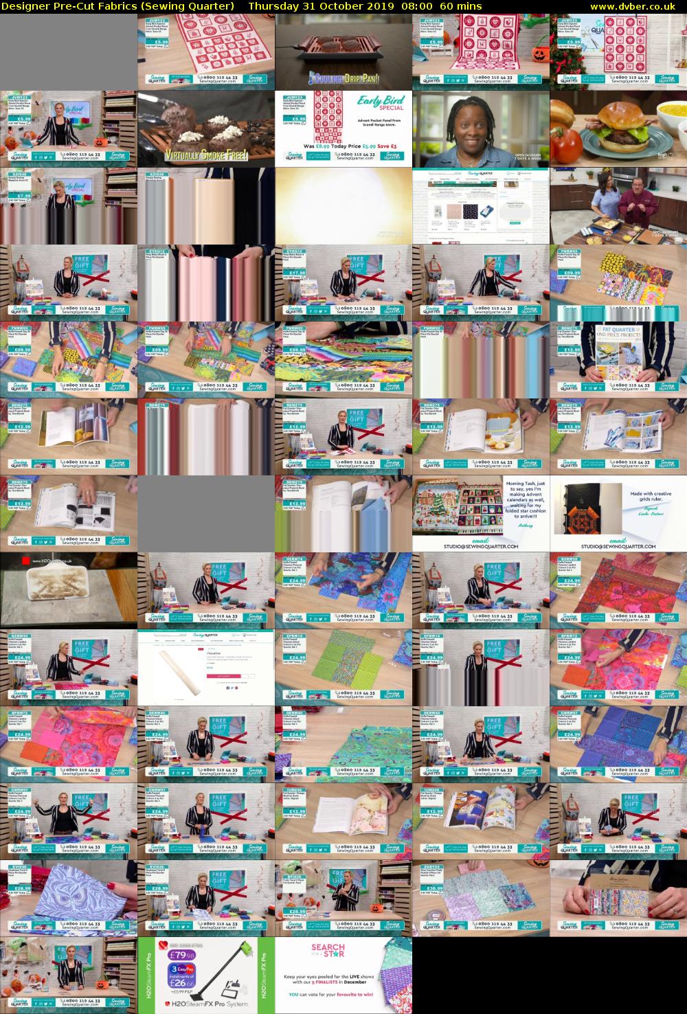 Designer Pre-Cut Fabrics (Sewing Quarter) Thursday 31 October 2019 08:00 - 09:00