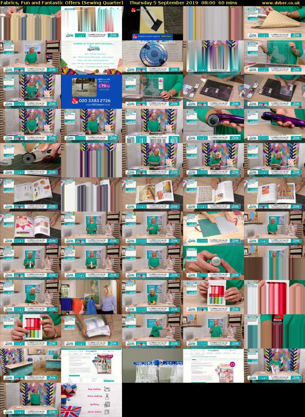Fabrics, Fun and Fantastic Offers (Sewing Quarter) Thursday 5 September 2019 08:00 - 09:00