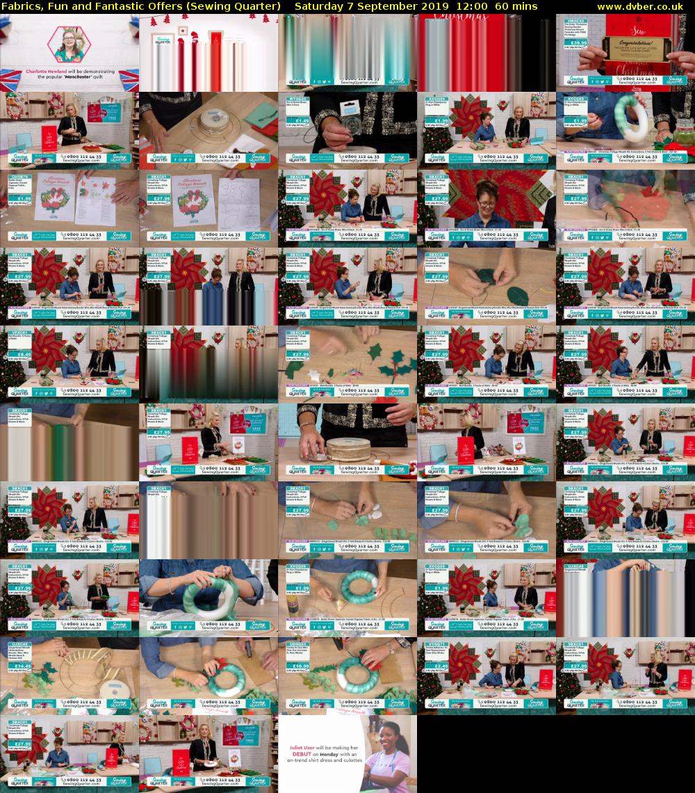 Fabrics, Fun and Fantastic Offers (Sewing Quarter) Saturday 7 September 2019 12:00 - 13:00