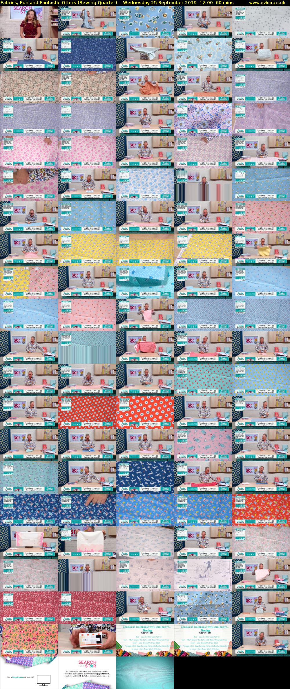 Fabrics, Fun and Fantastic Offers (Sewing Quarter) Wednesday 25 September 2019 12:00 - 13:00
