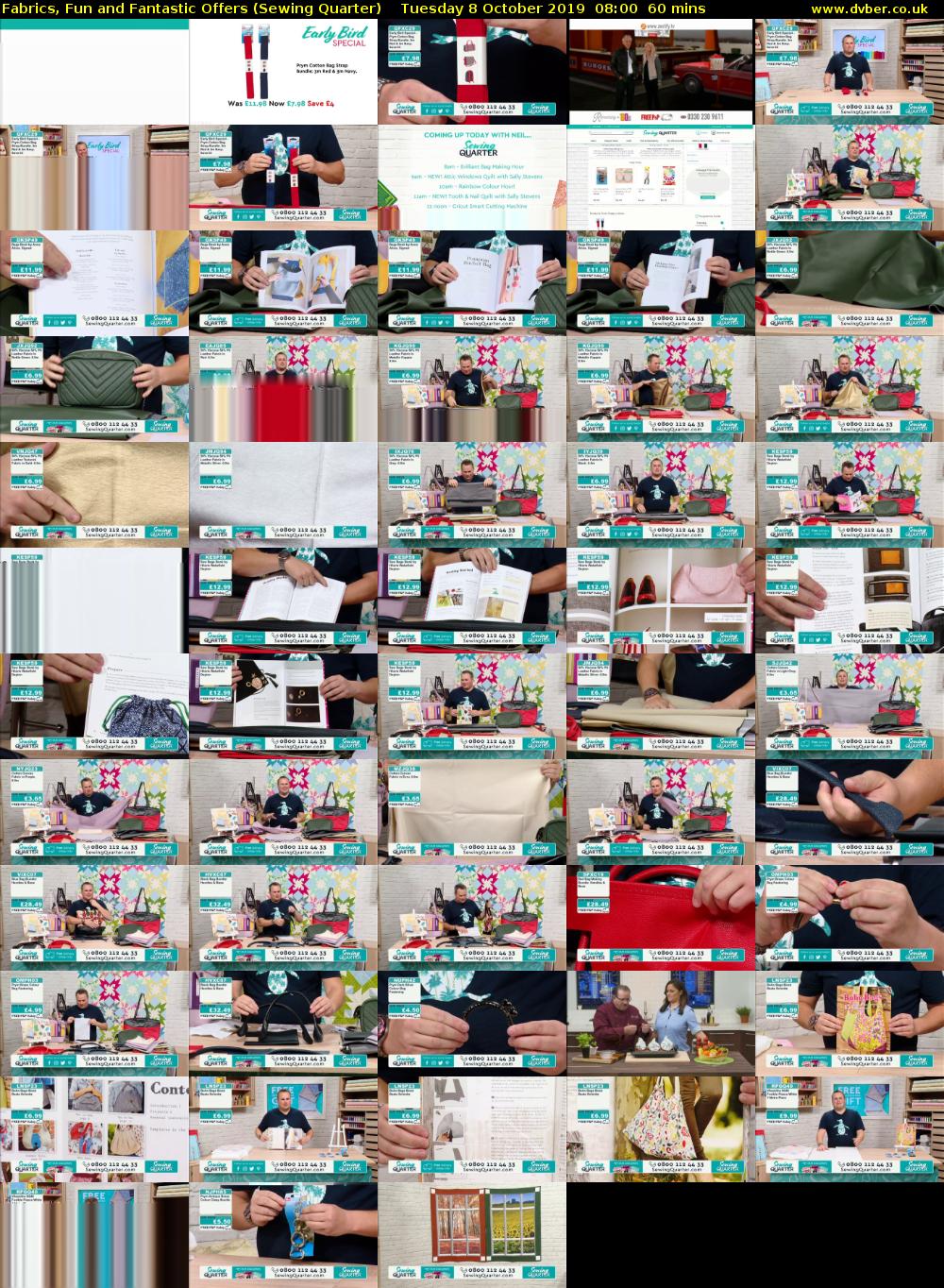 Fabrics, Fun and Fantastic Offers (Sewing Quarter) Tuesday 8 October 2019 08:00 - 09:00