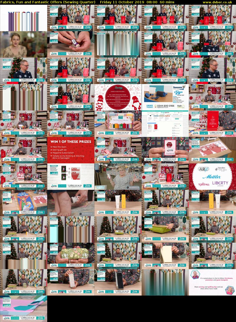 Fabrics, Fun and Fantastic Offers (Sewing Quarter) Friday 11 October 2019 08:00 - 09:00