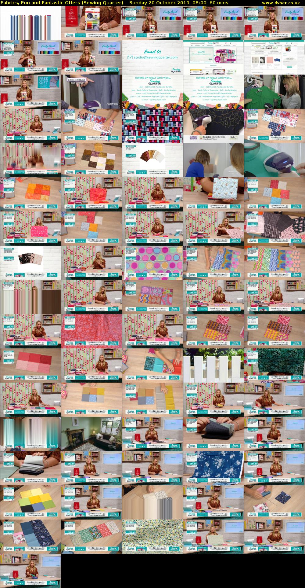 Fabrics, Fun and Fantastic Offers (Sewing Quarter) Sunday 20 October 2019 08:00 - 09:00