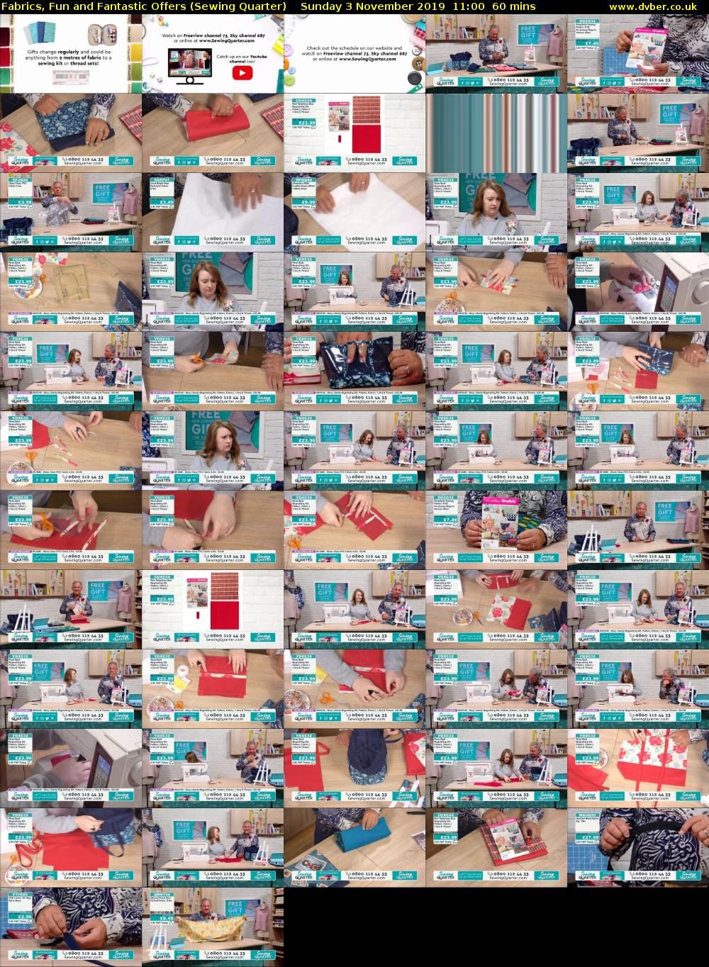 Fabrics, Fun and Fantastic Offers (Sewing Quarter) Sunday 3 November 2019 11:00 - 12:00