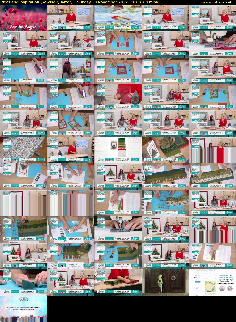 Ideas and Inspiration (Sewing Quarter) Sunday 10 November 2019 11:00 - 12:00