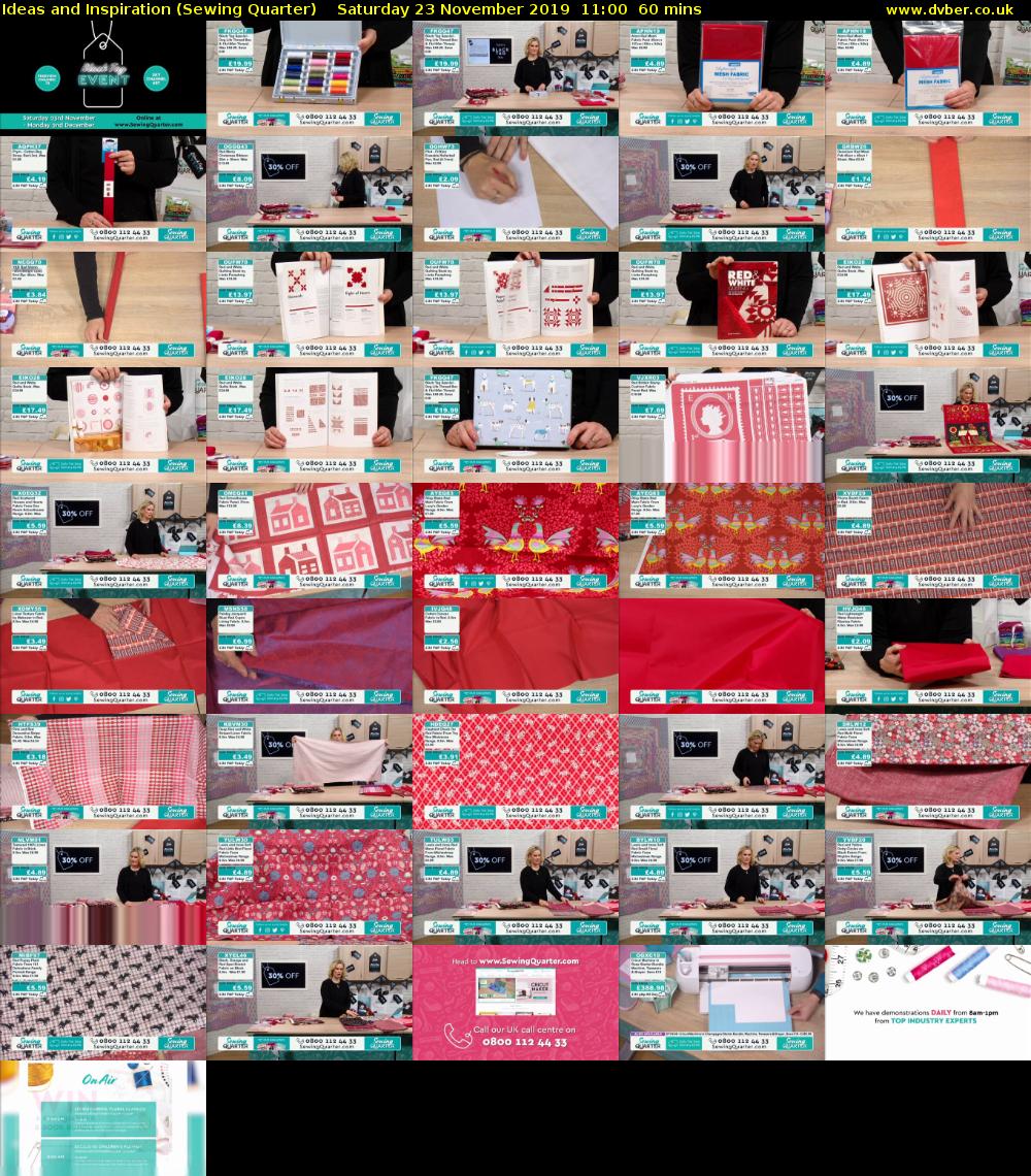 Ideas and Inspiration (Sewing Quarter) Saturday 23 November 2019 11:00 - 12:00