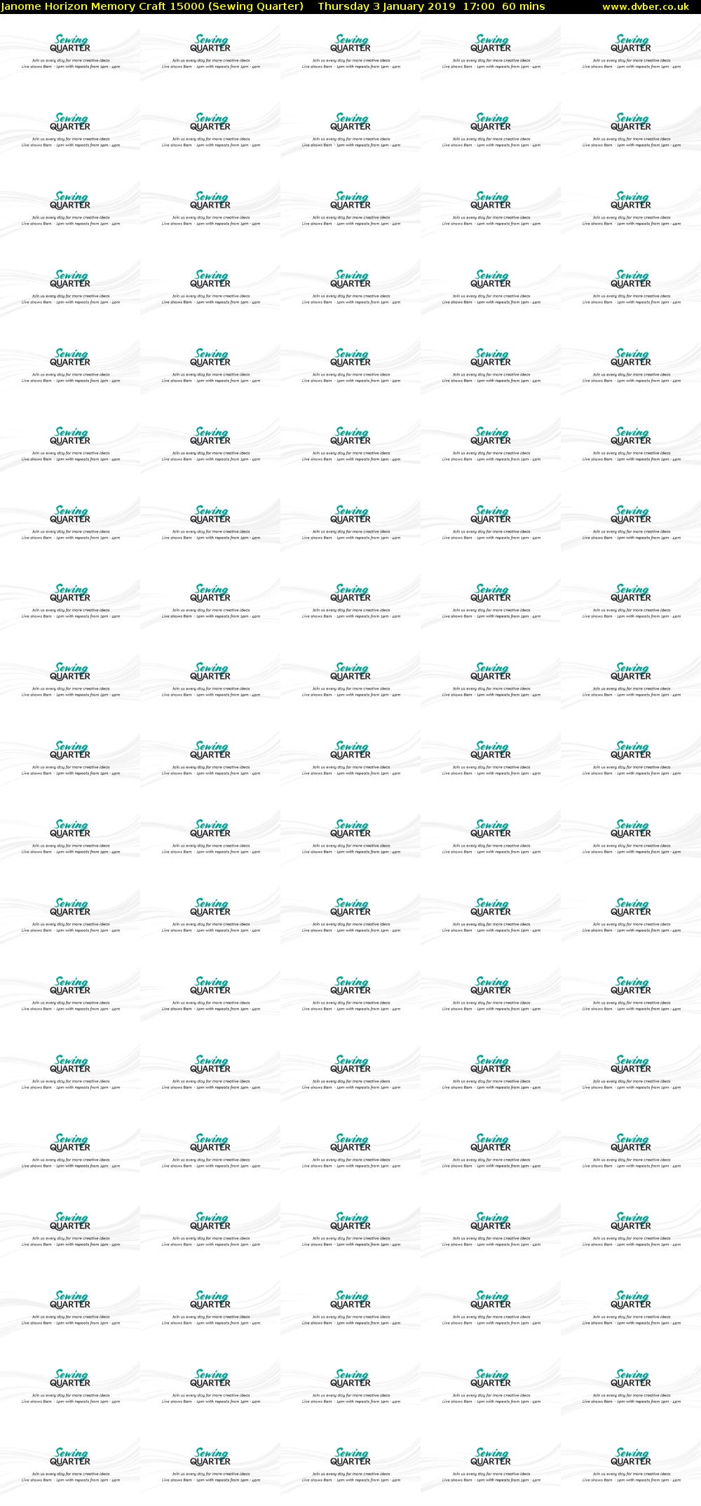 Janome Horizon Memory Craft 15000 (Sewing Quarter) Thursday 3 January 2019 17:00 - 18:00