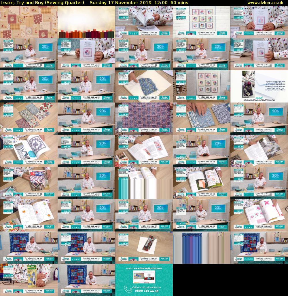 Learn, Try and Buy (Sewing Quarter) Sunday 17 November 2019 12:00 - 13:00