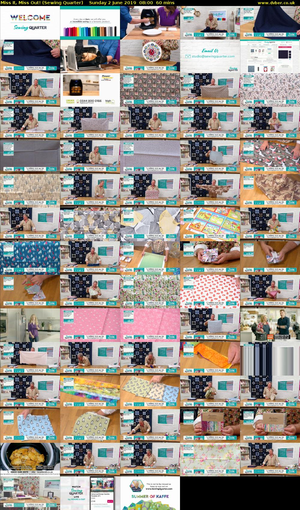 Miss It, Miss Out! (Sewing Quarter) Sunday 2 June 2019 08:00 - 09:00