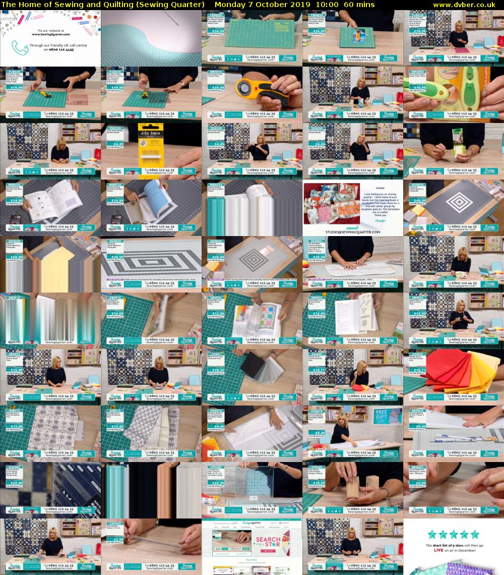 The Home of Sewing and Quilting (Sewing Quarter) Monday 7 October 2019 10:00 - 11:00