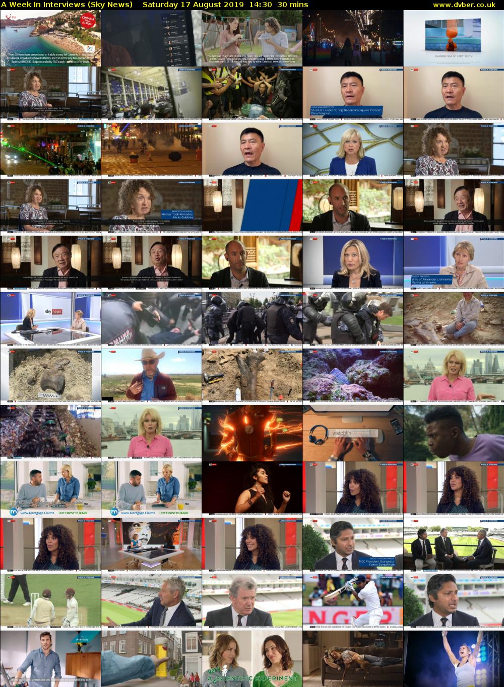 A Week In Interviews (Sky News) Saturday 17 August 2019 14:30 - 15:00
