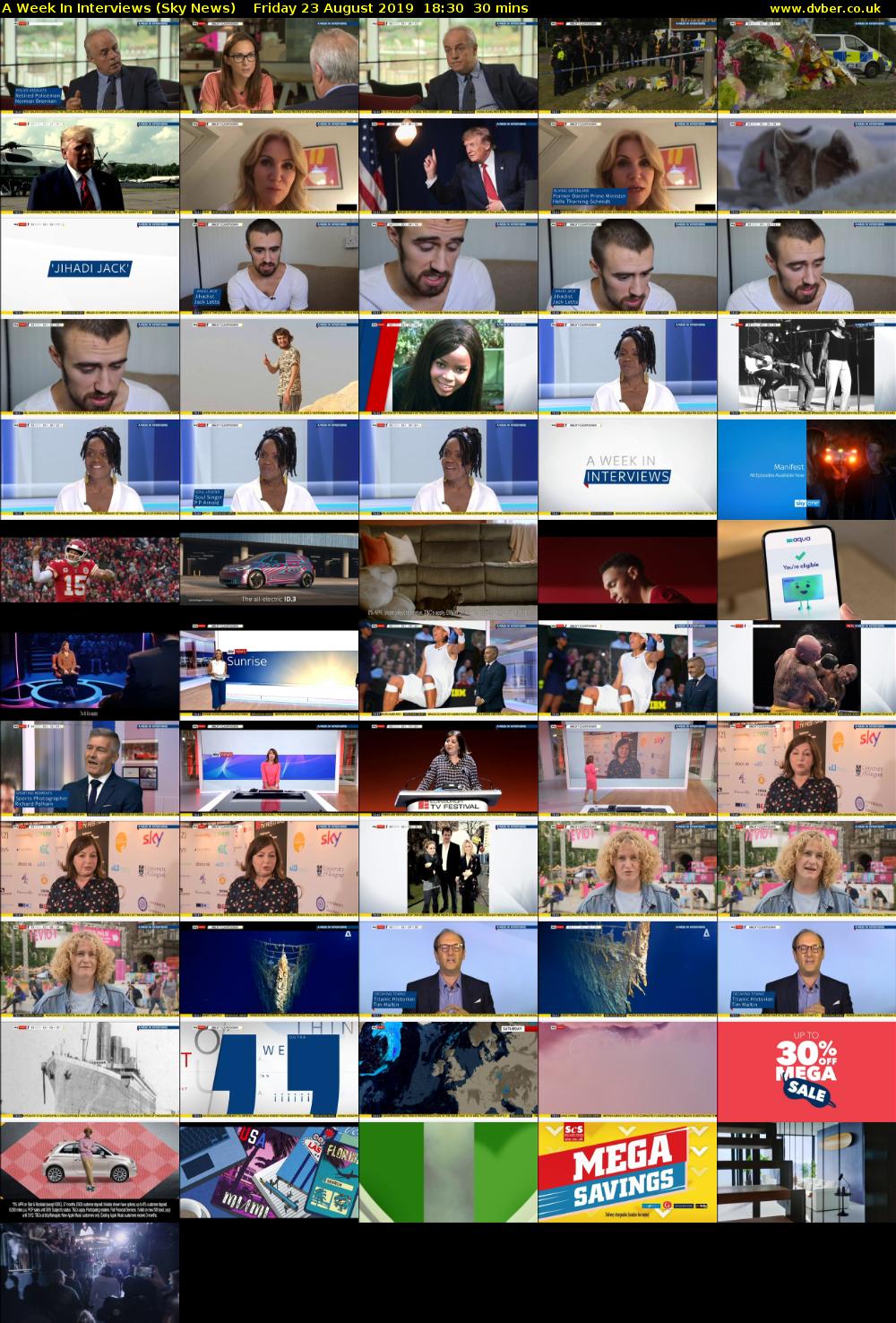 A Week In Interviews (Sky News) Friday 23 August 2019 18:30 - 19:00