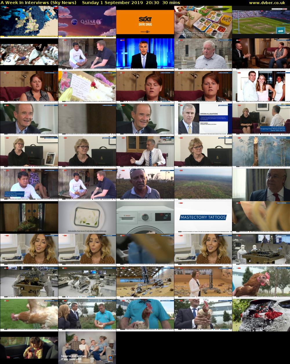 A Week In Interviews (Sky News) Sunday 1 September 2019 20:30 - 21:00