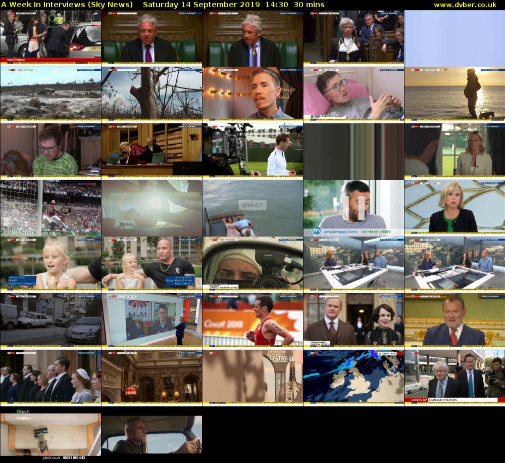 A Week In Interviews (Sky News) Saturday 14 September 2019 14:30 - 15:00