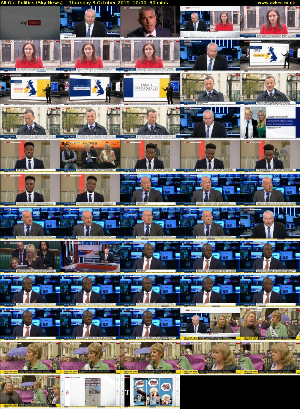 All Out Politics (Sky News) Thursday 3 October 2019 10:00 - 10:30