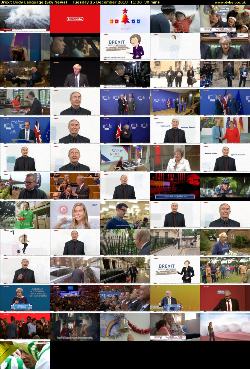 Brexit Body Language (Sky News) Tuesday 25 December 2018 11:30 - 12:00