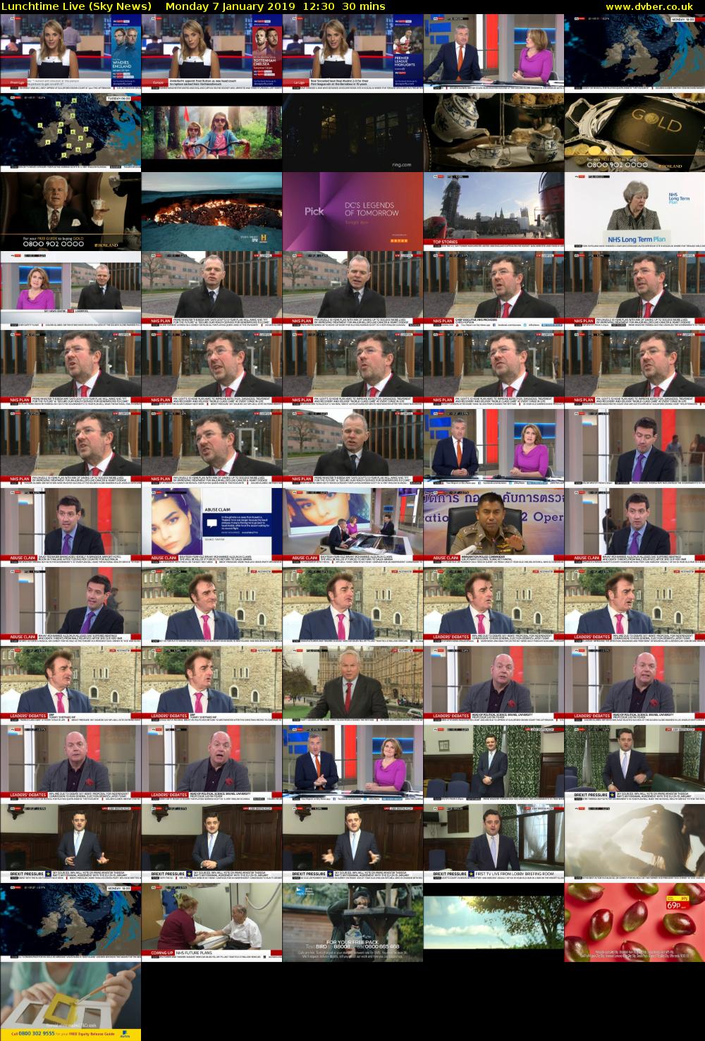 Lunchtime Live (Sky News) Monday 7 January 2019 12:30 - 13:00