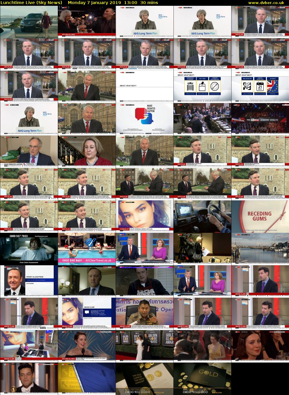 Lunchtime Live (Sky News) Monday 7 January 2019 13:00 - 13:30