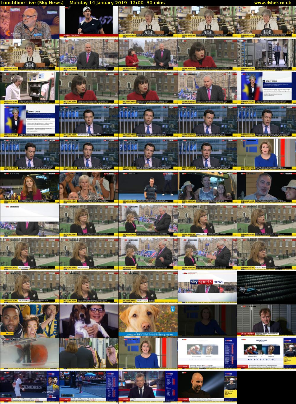 Lunchtime Live (Sky News) Monday 14 January 2019 12:00 - 12:30