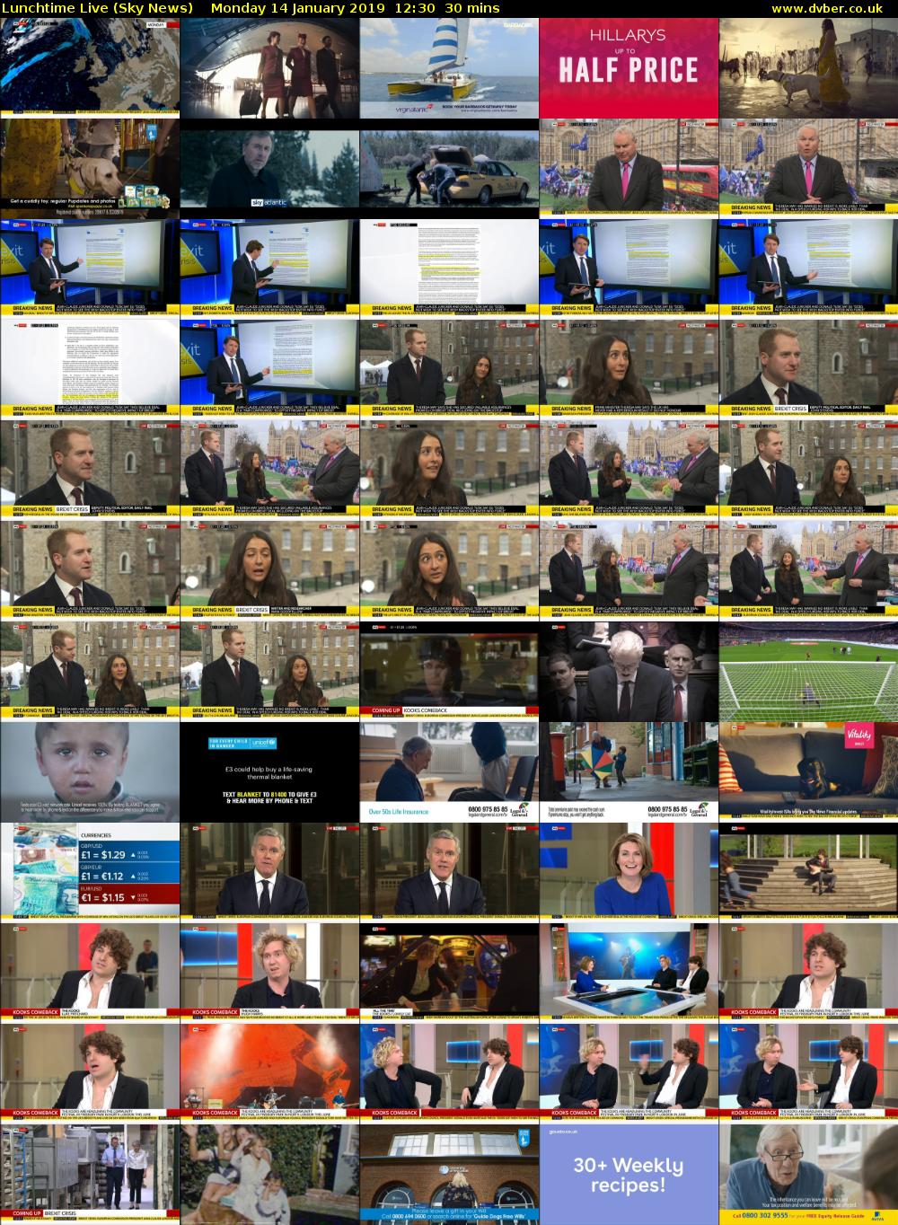 Lunchtime Live (Sky News) Monday 14 January 2019 12:30 - 13:00