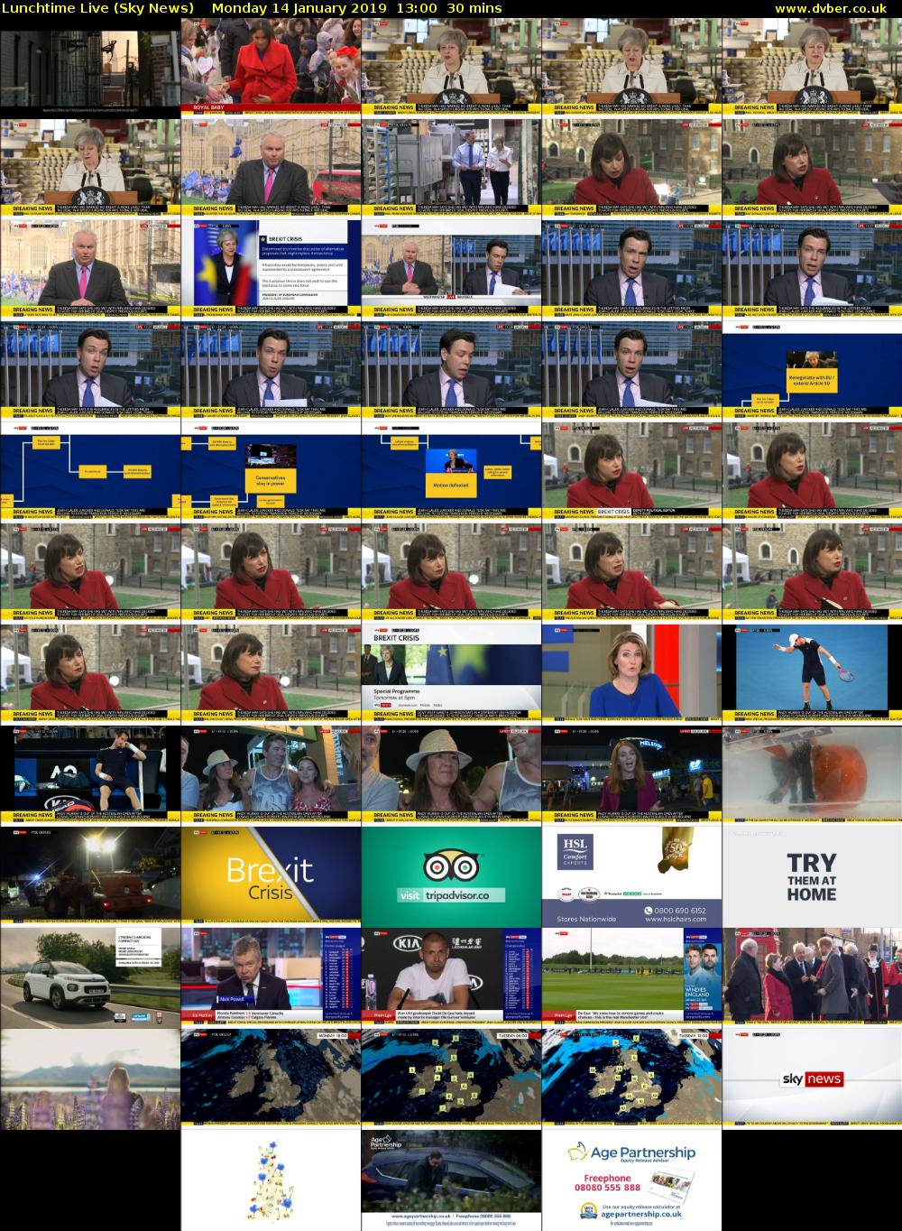 Lunchtime Live (Sky News) Monday 14 January 2019 13:00 - 13:30