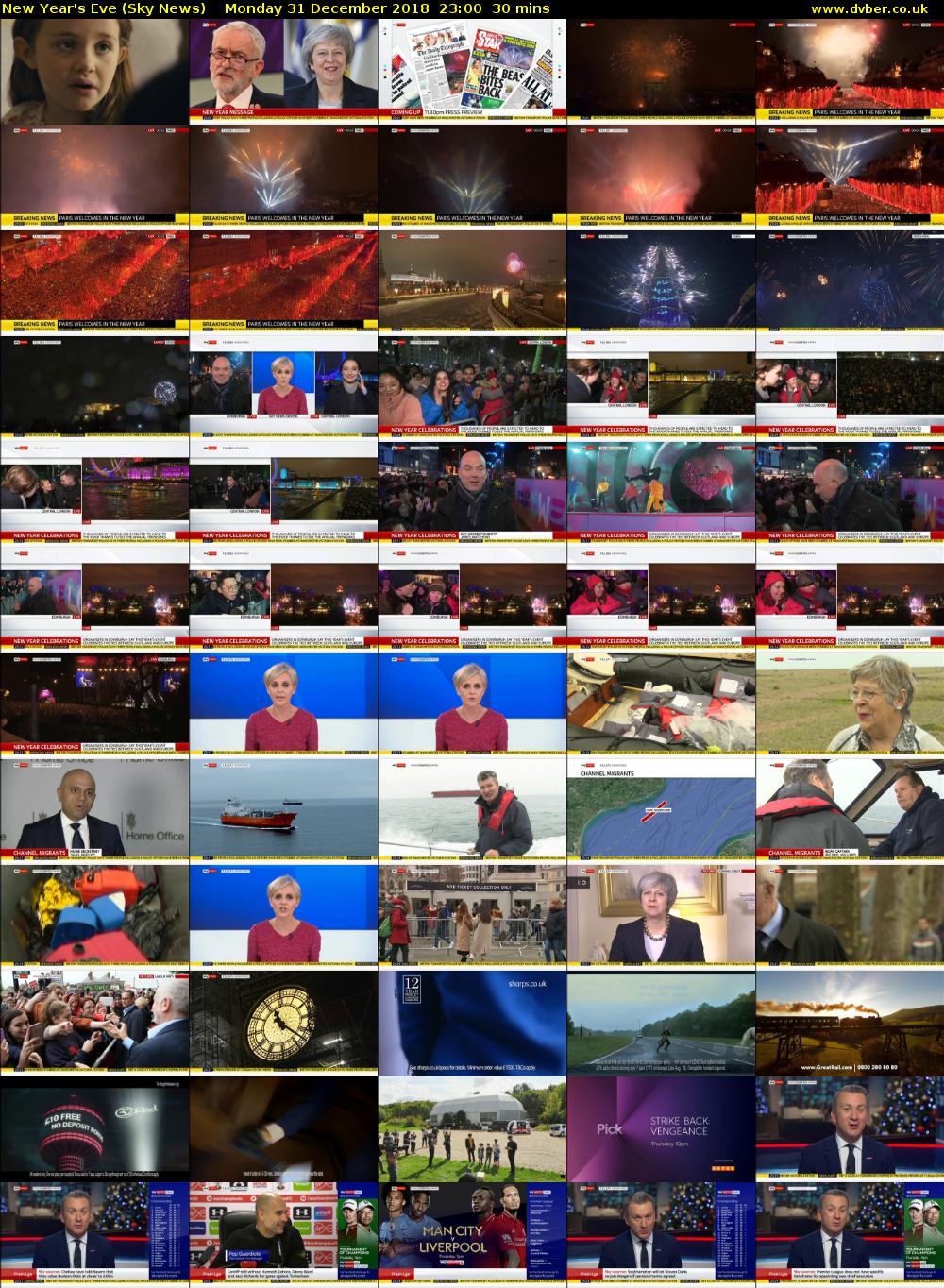 New Year's Eve (Sky News) Monday 31 December 2018 23:00 - 23:30