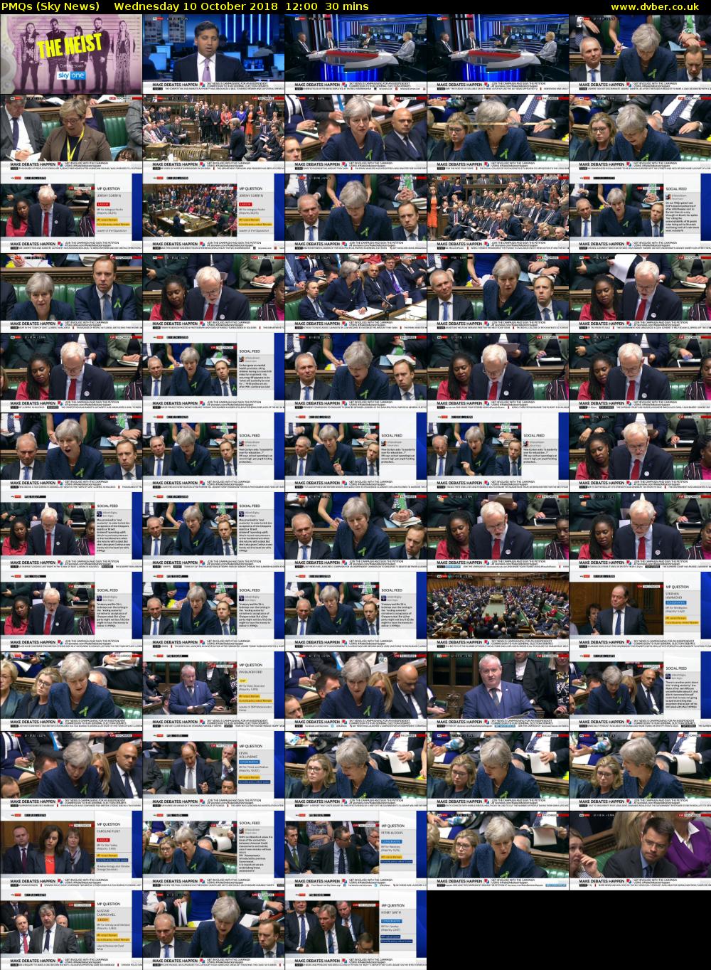 PMQs (Sky News) Wednesday 10 October 2018 12:00 - 12:30