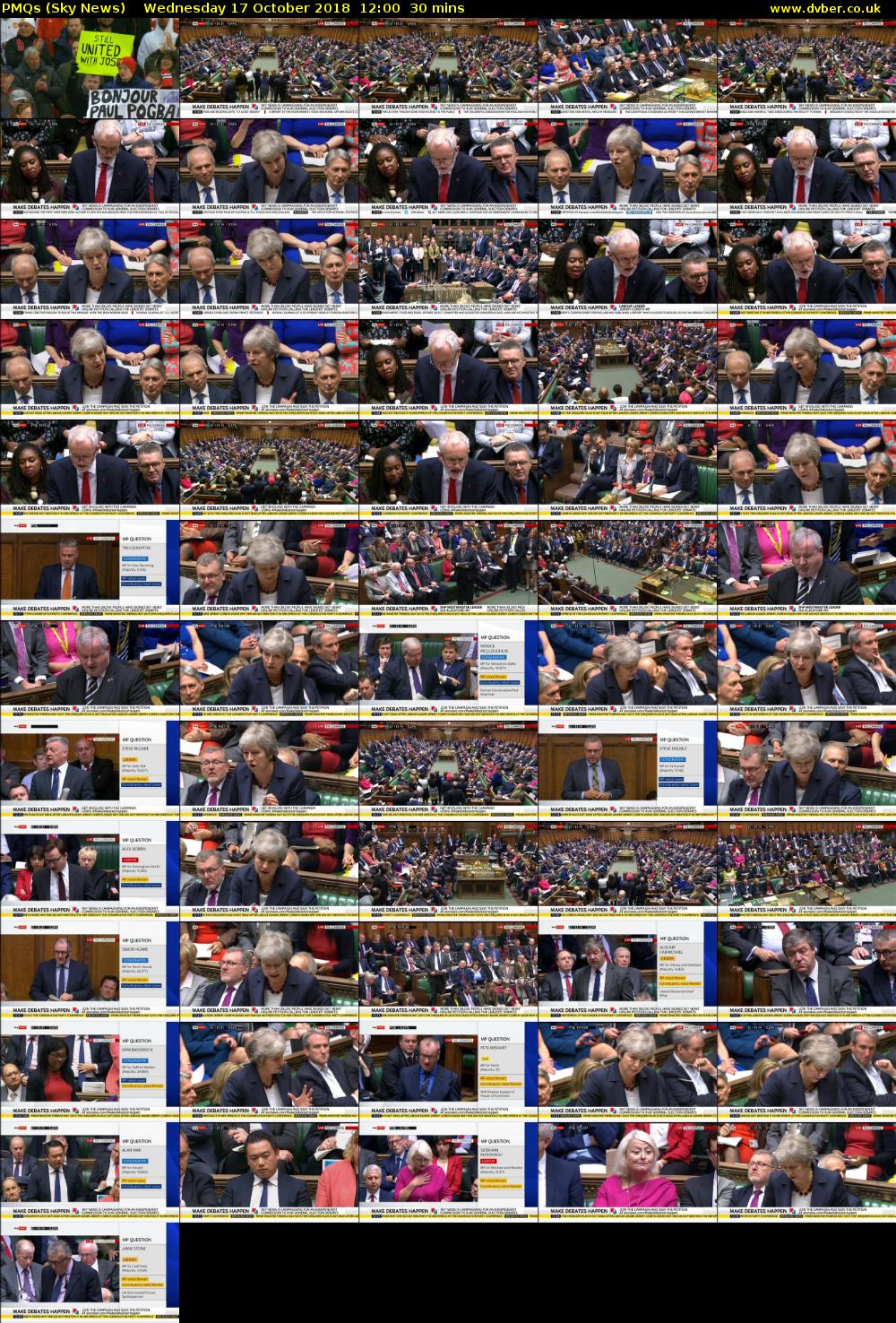 PMQs (Sky News) Wednesday 17 October 2018 12:00 - 12:30