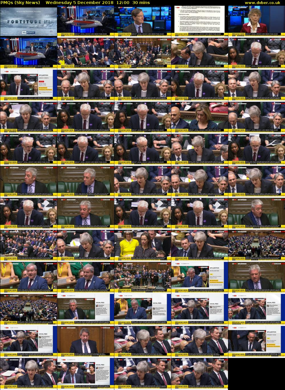 PMQs (Sky News) Wednesday 5 December 2018 12:00 - 12:30