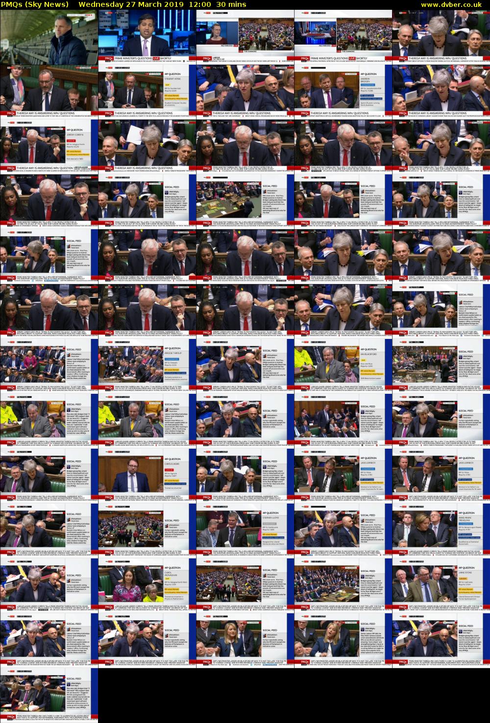 PMQs (Sky News) Wednesday 27 March 2019 12:00 - 12:30
