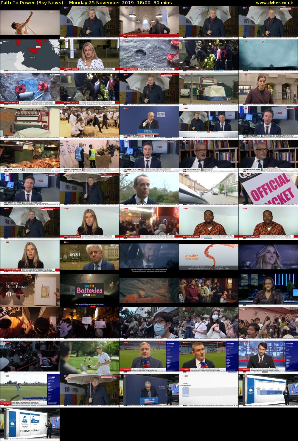 Path To Power (Sky News) Monday 25 November 2019 18:00 - 18:30