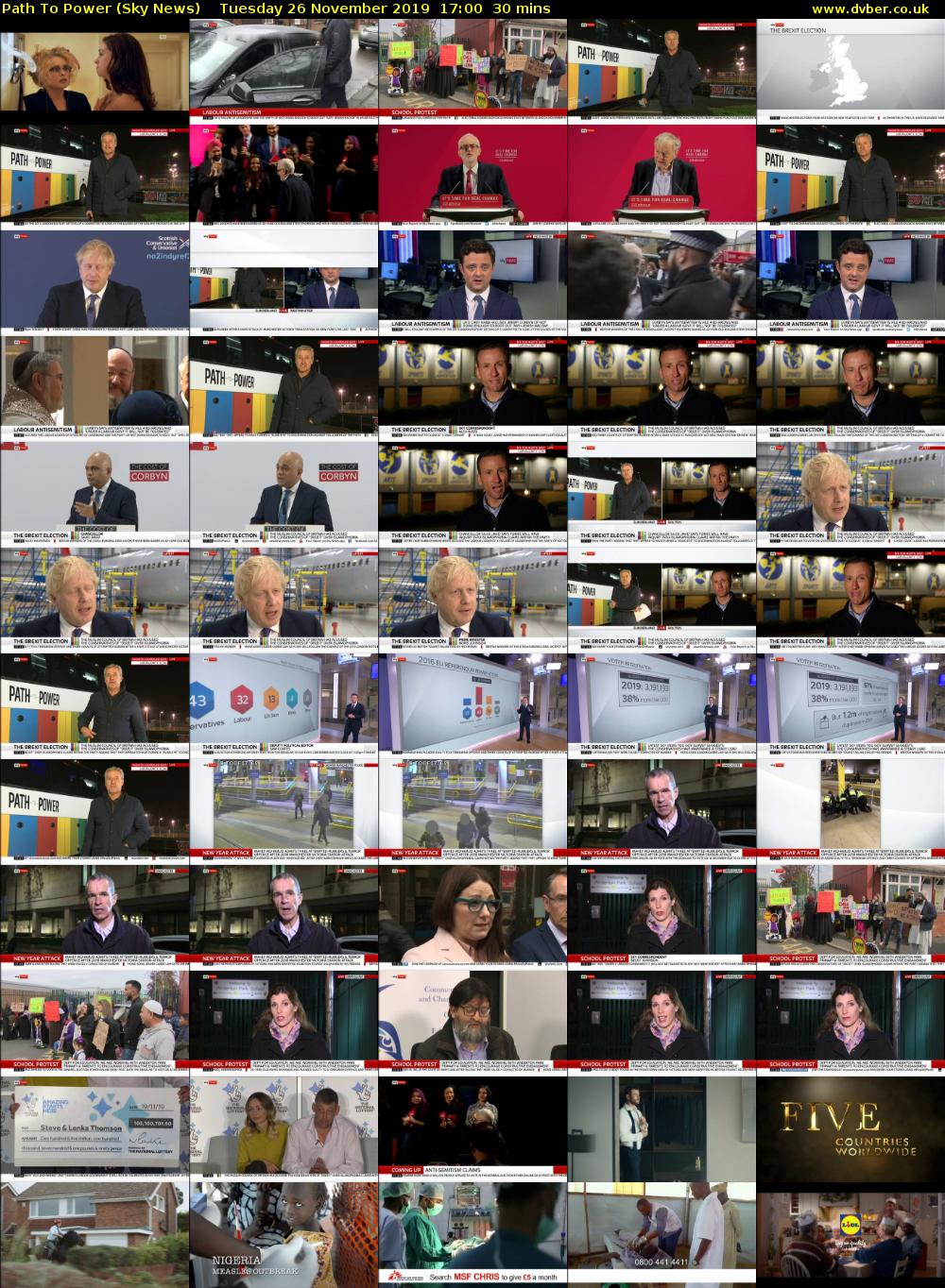 Path To Power (Sky News) Tuesday 26 November 2019 17:00 - 17:30