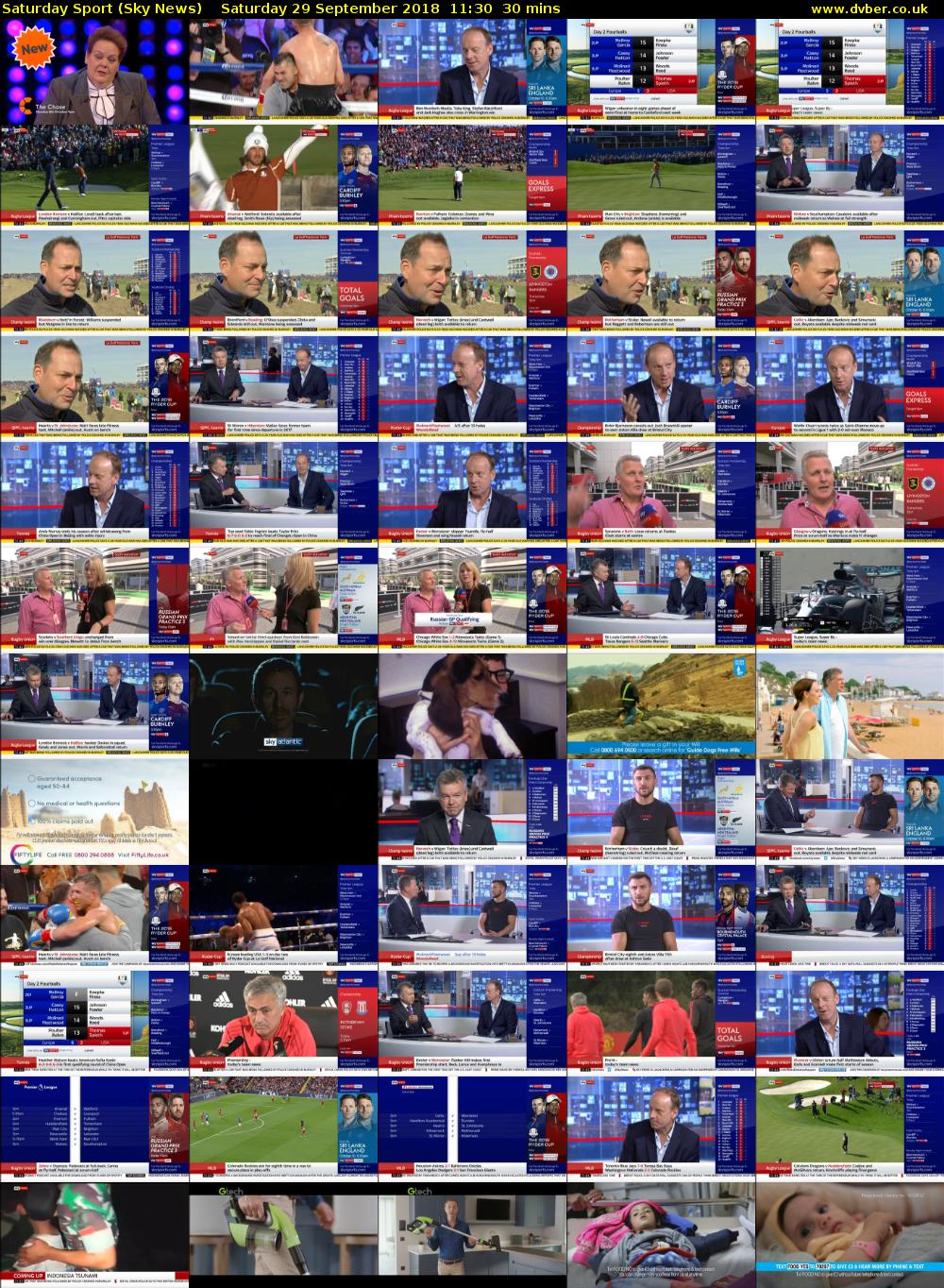 Saturday Sport (Sky News) Saturday 29 September 2018 11:30 - 12:00