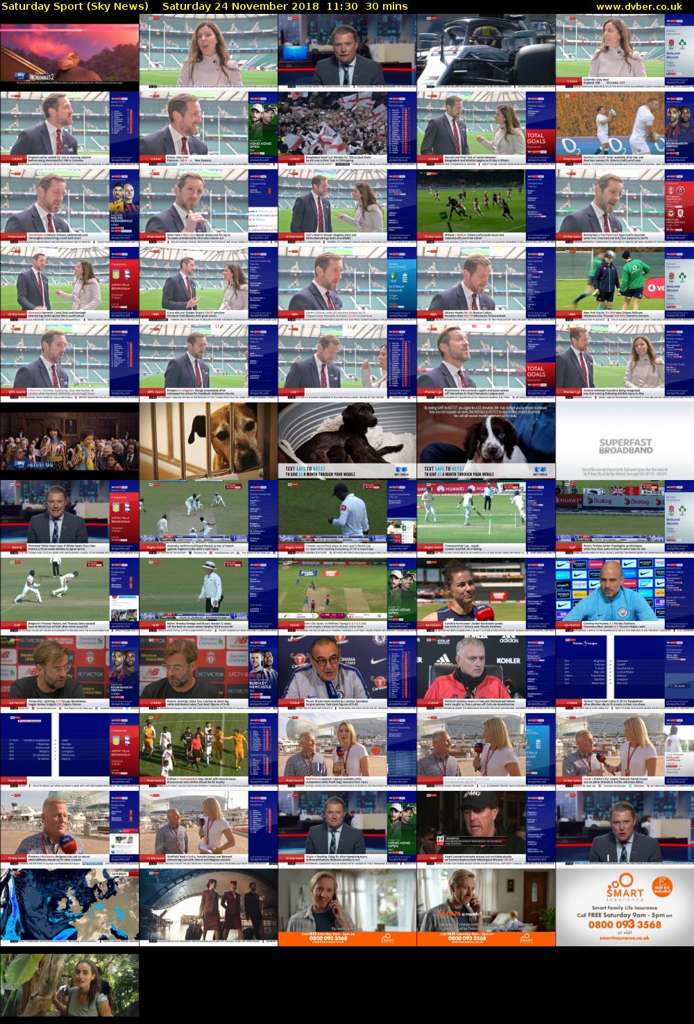 Saturday Sport (Sky News) Saturday 24 November 2018 11:30 - 12:00