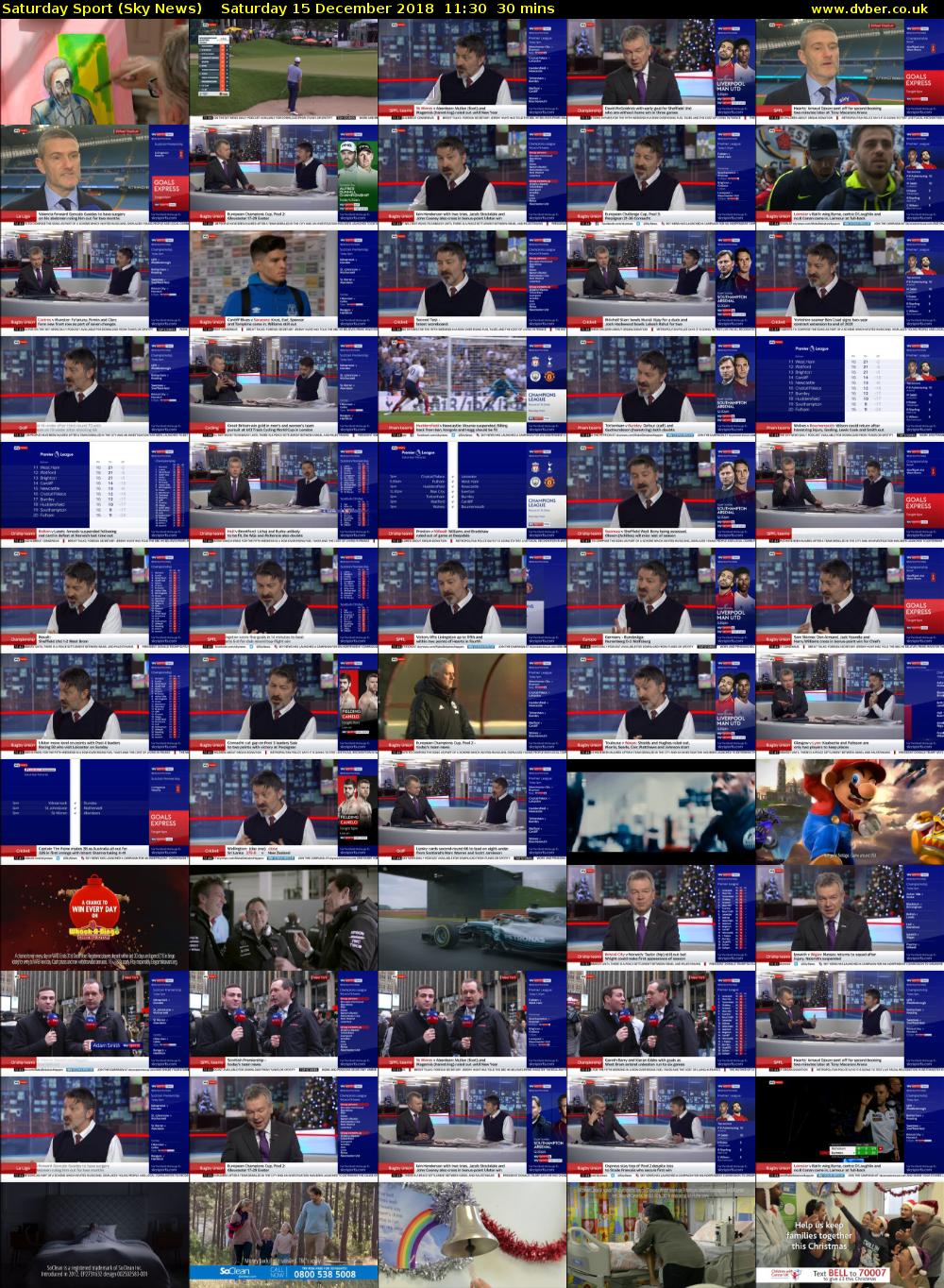 Saturday Sport (Sky News) Saturday 15 December 2018 11:30 - 12:00