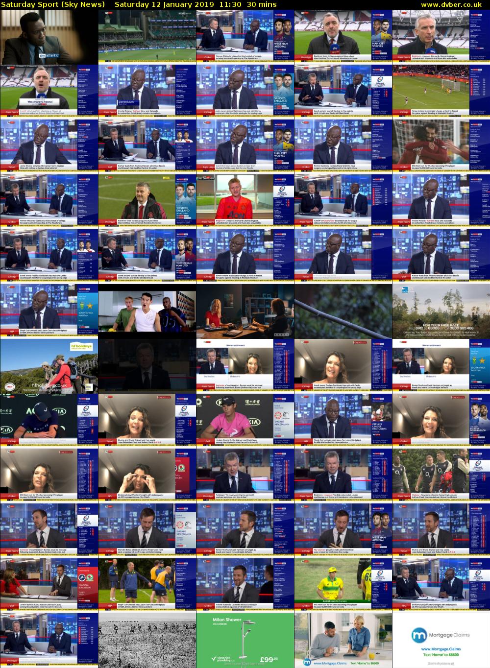 Saturday Sport (Sky News) Saturday 12 January 2019 11:30 - 12:00