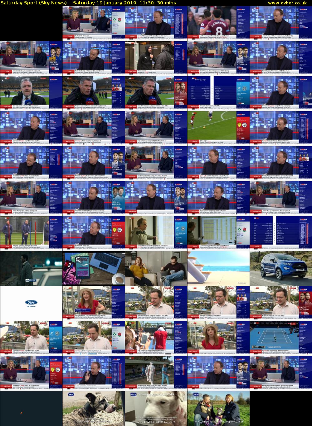 Saturday Sport (Sky News) Saturday 19 January 2019 11:30 - 12:00