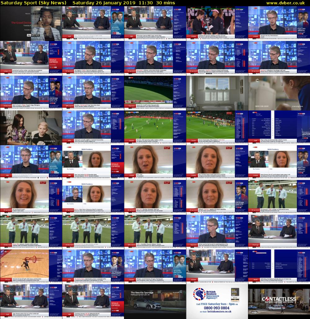 Saturday Sport (Sky News) Saturday 26 January 2019 11:30 - 12:00