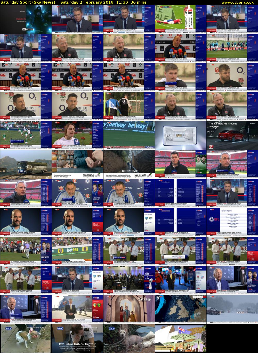 Saturday Sport (Sky News) Saturday 2 February 2019 11:30 - 12:00