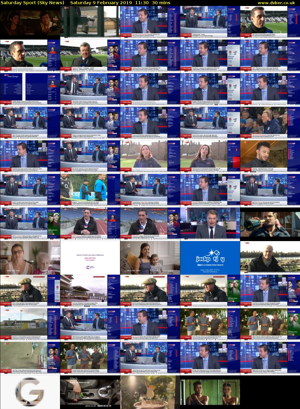 Saturday Sport (Sky News) Saturday 9 February 2019 11:30 - 12:00