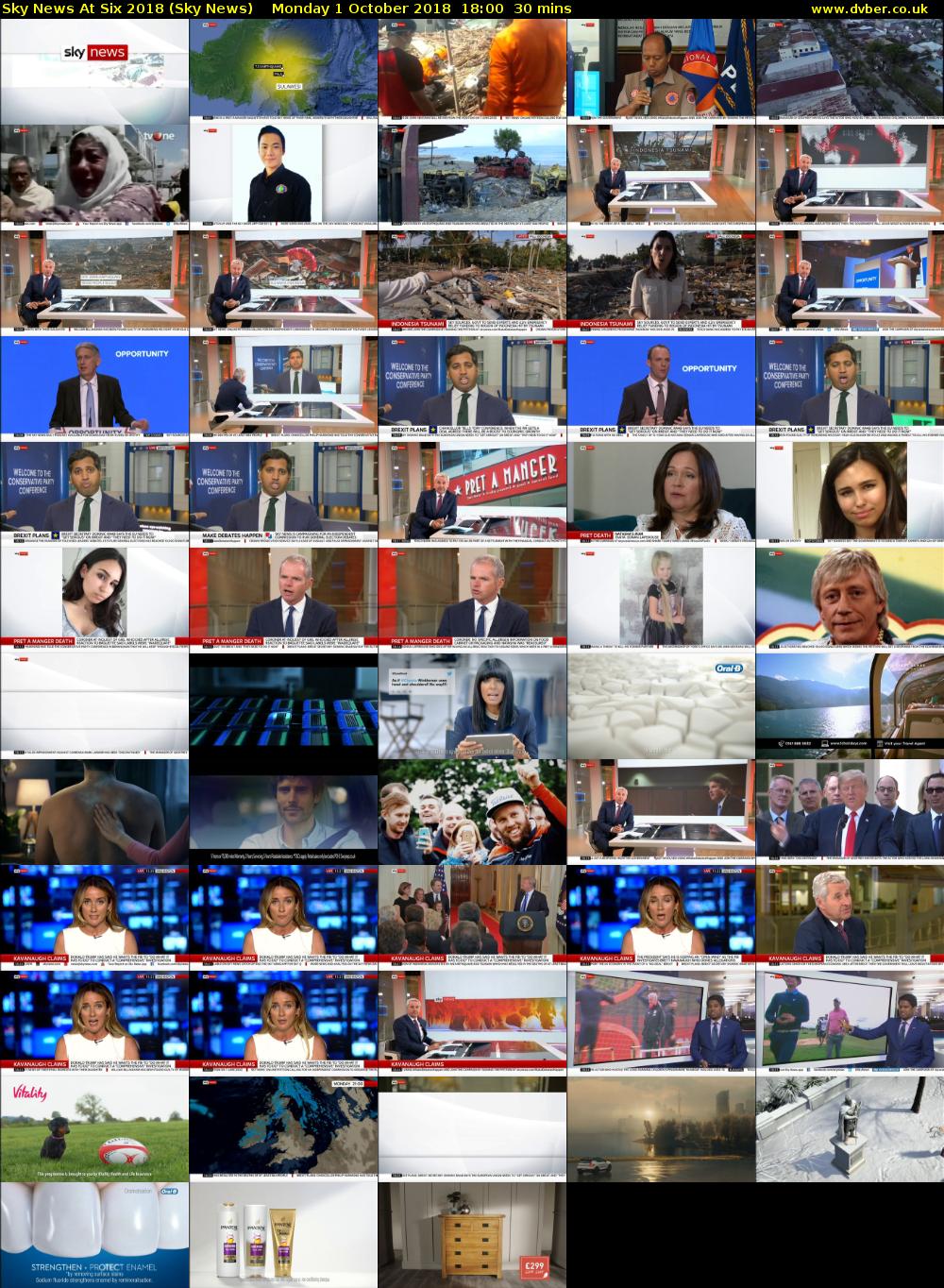 Sky News At Six 2018 (Sky News) Monday 1 October 2018 18:00 - 18:30