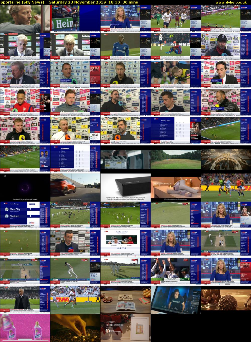 Sportsline (Sky News) Saturday 23 November 2019 18:30 - 19:00