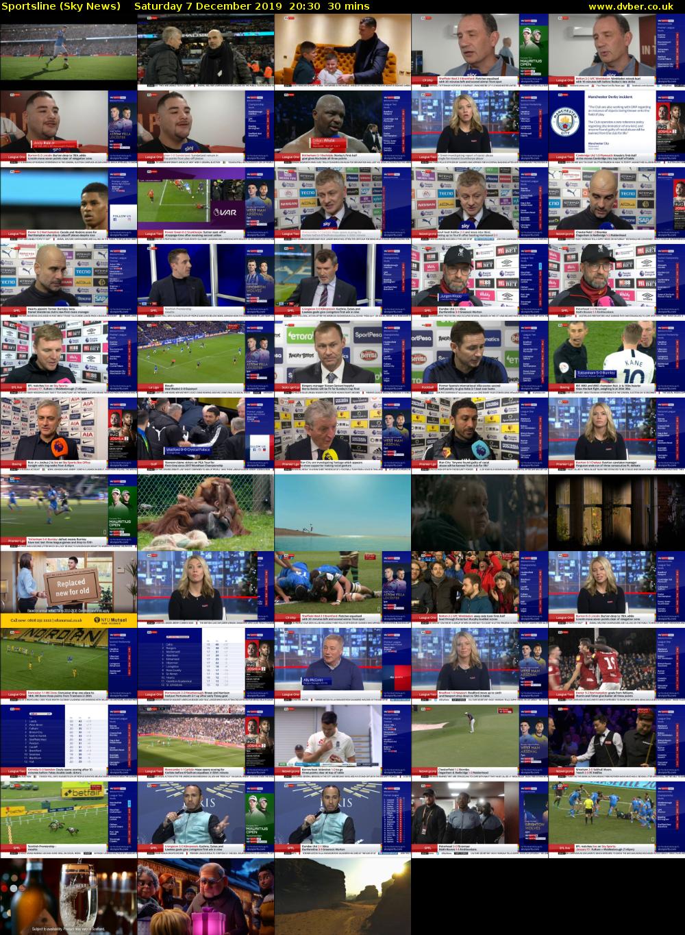 Sportsline (Sky News) Saturday 7 December 2019 20:30 - 21:00