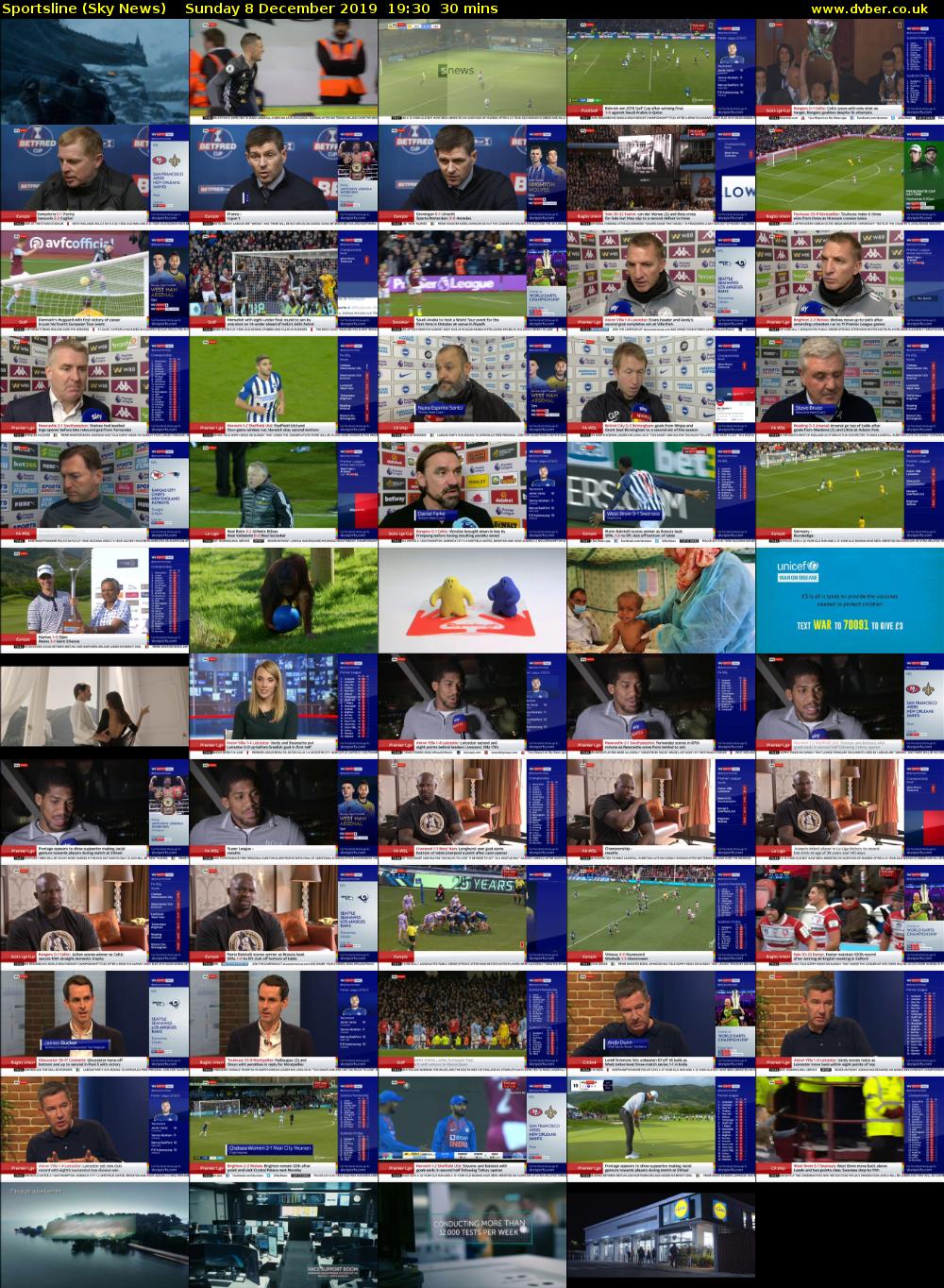 Sportsline (Sky News) Sunday 8 December 2019 19:30 - 20:00
